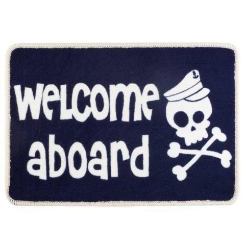 MARINE BUSINESS ΧΑΛΑΚΙ ΕΙΣΟΔΟΥ WELCOME ABOARD ΝΕΚΡΟΚΕΦΑΛΗ 68x44cm